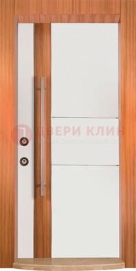 Белая входная дверь c МДФ панелью ЧД-09 в частный дом в Воскресенске