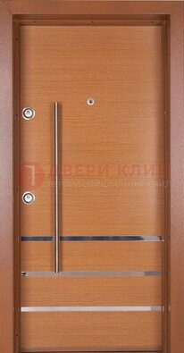 Коричневая входная дверь c МДФ панелью ЧД-31 в частный дом в Воскресенске