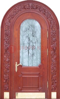 Толстая металлическая арочная дверь со стеклом ДА-20 в Воскресенске