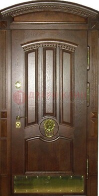 Хорошая стальная арочная дверь с декоративным элементом ДА-23 в Дмитрове