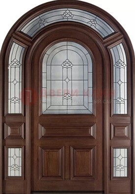 Арочная дверь со стеклом ДА-34 для загородного дома в Воскресенске