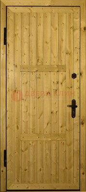 Светлая металлическая дверь с евровагонкой ДЕ-2 в Воскресенске