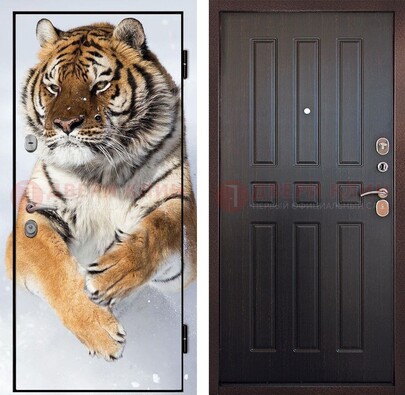 Металлическая дверь с фотопечатью тигра ДФ-1 в Воскресенске