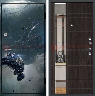 Железная дверь с фотопечатью космической фантастики ДФ-51 в Воскресенске