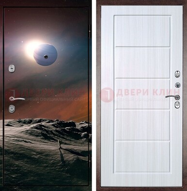 Стальная дверь с фотопечатью планет ДФ-8 в Воскресенске