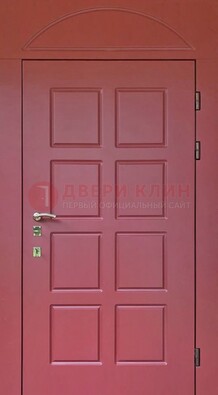 Красная стальная дверь с верхней фрамугой ДФГ-13 в Воскресенске