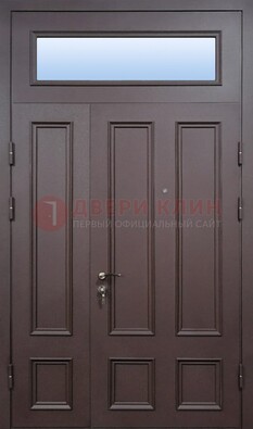 Классическая входная дверь МДФ со стеклом и фрамугой ДФГ-31 в Воскресенске
