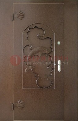 Широкая металлическая дверь с ковкой ДК-17 в Воскресенске
