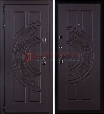 Коттеджная темная стальная дверь с МДФ ДМ-134 в Воскресенске