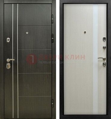 Морозостойкая темная металлическая дверь с МДФ ДМ-164 в Воскресенске