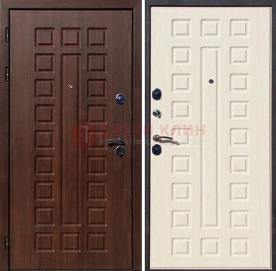 Коричневая стальная дверь с МДФ ДМ-176 для дачи в Воскресенске