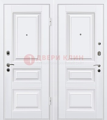Белая металлическая дверь с МДФ ДМ-179 в Воскресенске