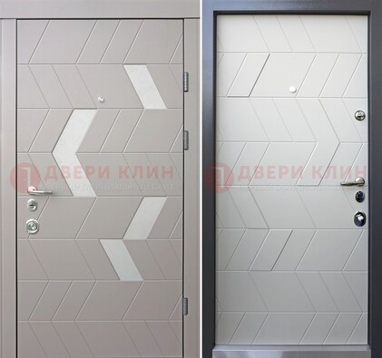 Темная металлическая дверь со светлой МДФ внутри ДМ-203 в Воскресенске