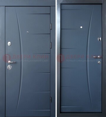 Серая входная дверь с фигурной фрезеровкой МДФ ДМ-213 в Воскресенске