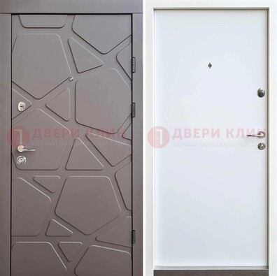 Серая входная дверь с филенчатой МДФ ДМ-216 в Воскресенске