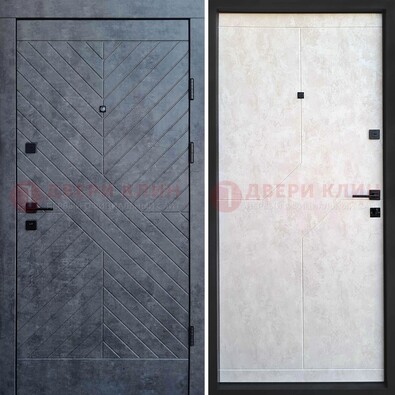 Серая железная дверь с филенчатой МДФ ДМ-217 в Воскресенске