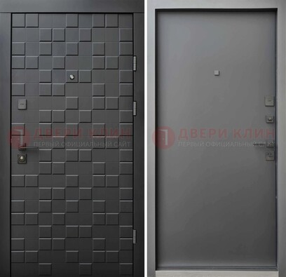 Темная стальная филенчатая дверь с МДФ ДМ-221 в Воскресенске