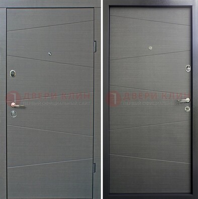 Темная стальная дверь с филенчатой МДФ ДМ-228 в Воскресенске