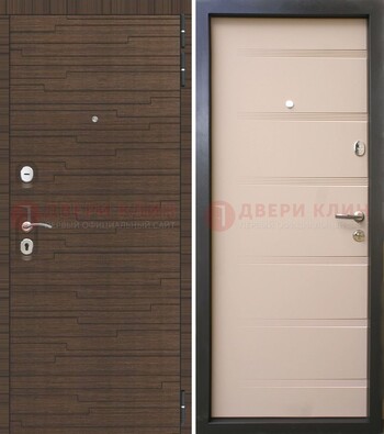 Коричневая  железная дверь c фрезерованной МДФ ДМ-248 в Воскресенске