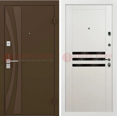 Стальная коричневая дверь с МДФ панелями ДМ-293 в Воскресенске