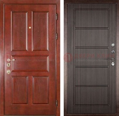 Красная металлическая дверь с МДФ в квартиру ДМ-387 в Воскресенске