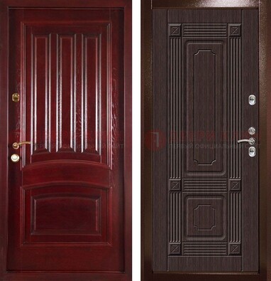 Красная стальная дверь с филенчатой МДФ ДМ-398 в Воскресенске