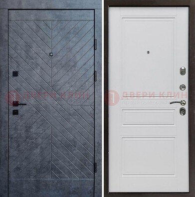 Серая металлическая дверь с декоративной МДФ ДМ-439 в Воскресенске