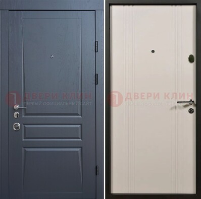 Темно-серая стальная дверь с МДФ хайтек ДМ-481 в Воскресенске