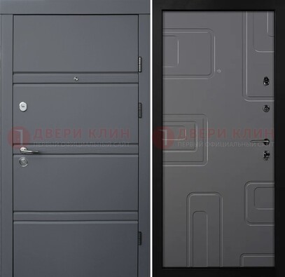 Серая металлическая дверь с МДФ в квартиру ДМ-485 в Воскресенске