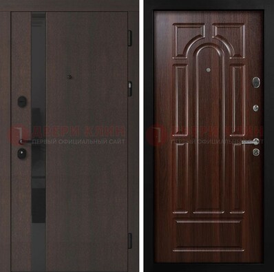 Темная входная дверь с МДФ панелями в квартиру ДМ-499 в Воскресенске
