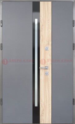 Полуторная металлическая дверь с МДФ ДМ-503 в Воскресенске