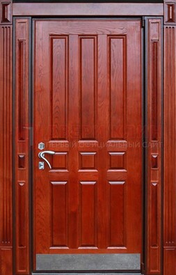 Красная входная дверь для улицы с МДФ ДМ-532 в Воскресенске