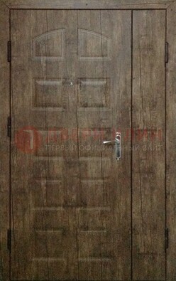 Коричневая тамбурная двухстворчатая дверь с МДФ ДМ-539 в Воскресенске