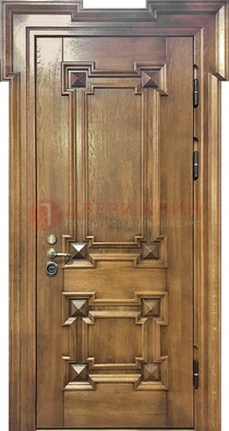 Филенчатая железная дверь с массивом дуба ДМД-56 в Воскресенске