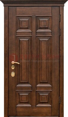 Филенчатая железная дверь с массивом дуба ДМД-68 в Воскресенске
