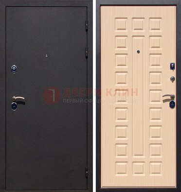 Черная стальная дверь с порошковым окрасом МДФ внутри ДП-102 в Воскресенске