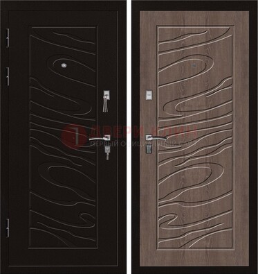 Темная железная дверь с порошковым окрасом ДП-127 в Воскресенске