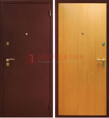 Коричневая железная дверь с порошковым окрасом ДП-139 в Воскресенске