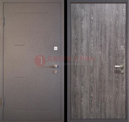 Серая металлическая дверь с порошковым напылением ДП-148 в Воскресенске