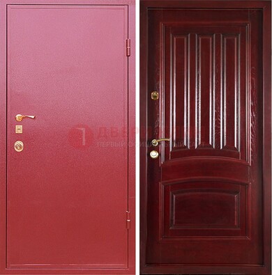 Красная металлическая дверь с порошковым напылением ДП-165 в Воскресенске