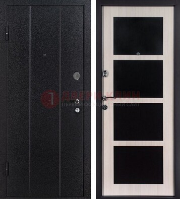 Черная металлическая дверь с порошковым напылением ДП-176 в Воскресенске