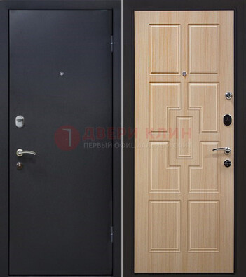 Черная железная дверь с порошковым покрытием ДП-187 в Воскресенске