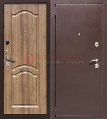Коричневая железная дверь с порошковым окрасом ДП-191 в Воскресенске