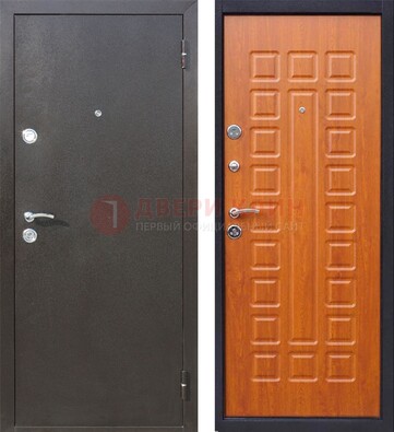 Коричневая стальная дверь с порошковым напылением ДП-202 в Воскресенске
