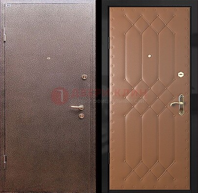Коричневая металлическая дверь с порошковым окрасом ДП-22 в Воскресенске