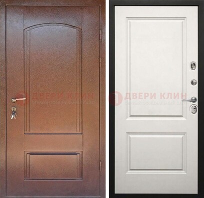 Железная дверь с порошковым покрытием Медный антик со светлой МДФ ДП-234 в Воскресенске