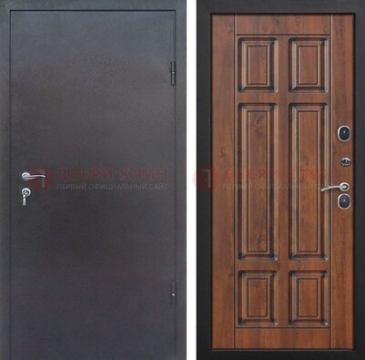 Темная входная дверь с порошковым покрытием с МДФ панелью ДП-235 в Воскресенске