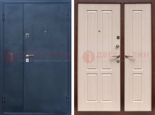 Двустворчатая стальная дверь с порошковым напылением и МДФ ДП-239 в Воскресенске