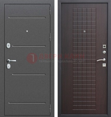 Металлическая дверь с порошковым покрытием и МДФ Махагон ДП-254 в Воскресенске