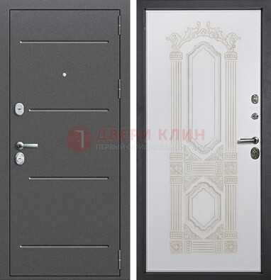 Металлическая дверь с порошковым напылением и фрезерованной МДФ ДП-263 в Воскресенске
